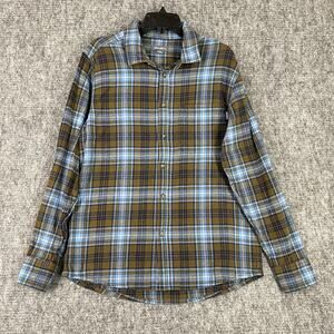 Eddie‎ Bauer Shirt Mens M Cotton Plaid Flannel Button Outdoor Camping Trail Hike